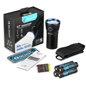 Olight Max 9000 Lumens X7 Marauder LED Torch Portable Flashlights with 4 x 18650