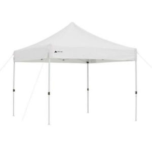 10' x 10' 1 Touch Instant Canopy Waterproof Steel White Polyester Heavy Duty