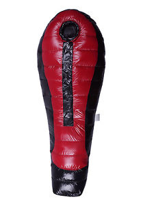 Shiny nylon mummy sleeping bag 3000g duck down filling wet-look outdoor camping