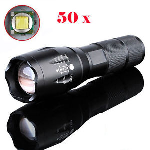 Lot50 G700 Tactical Flashlight T6 LED Military Zoom Torch Lamp X800