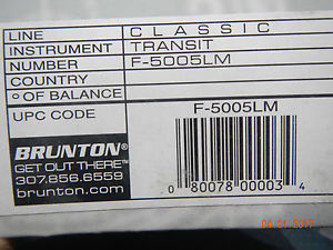 Brunton Pocket Transit International Compass - 0-90 - F-5005LM