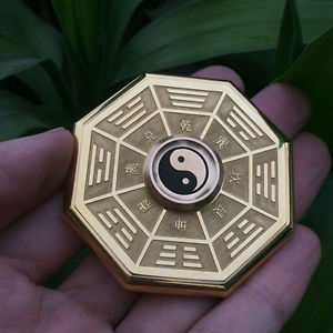 50x Chinese Taiji Bagua Brass Hand Spinner Bearing Eight Diagrams Autism ADHD