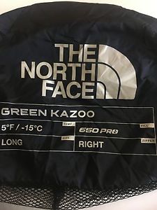 North Face green kazoo sleeping bag
