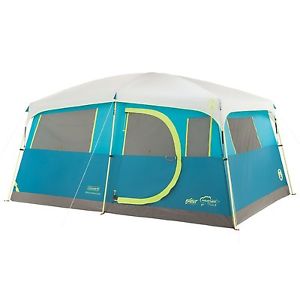 Coleman 8 Person Instant Cabin Camping Tent Waterproof Family Blue New Outdoor