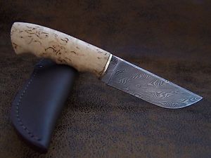 BULAT CUSTOM Jagdmesser Zlatoust Messer Rostfreier Damast D2+420HC Messer 60-HRC