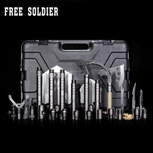 New Outdoor Toolbox FREE SOLDIER Tactical Axe Shovel Multifunction ToolKit Shovl