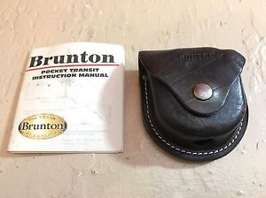 VIntage Brunton International Pocket Transit Compass Prospecting Hiking Leather