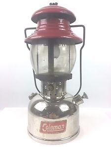 VTG Coleman # 200 Nickel Chrome Plated Red Cap Single Mantel Lantern 11/58 Rare