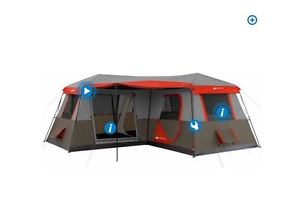 NEW Ozark Trail 12 Person 3 Room L-Shaped Instant Cabin Tent