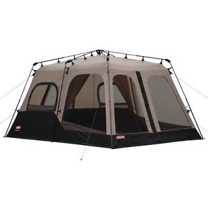 Coleman 8-Person Instant Tent Black Waterproof Walls Queen Beds Screen Camping