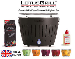 Lotus Grill Anthricite Grey Portable Smokeless Charcoal Grill Barbecue BBQ