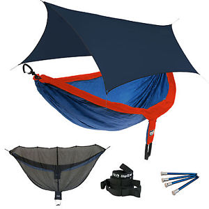 ENO DoubleNest OneLink Hammock System -Sapphire/Orange +Guardian SL+Navy Profly