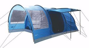 Oak Family Tunnel Tent 6 Person Blue Weekend Spacious Big Windows with Porch