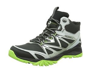 Merrell Capra Bolt Mid Gtx Mens Hiking Shoes Black/Silver 8.5 UK NEW