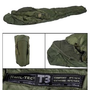 Tactical Thermolite Sleeping Bag Temperature Rated in Olive Green T3 -10°C