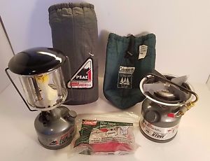 Coleman Dual Fuel Peak 1 Model 229 Lantern 440 Stove w Bags & Funnel SHIPS FREE