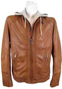 Milestone Giacca Di Pelle Uomo Vera Pelle Giacca Agnello Nappa cognac NUOVO 7251