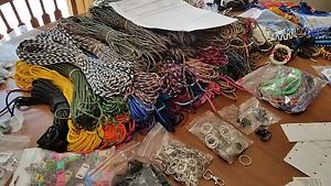 Paracord Creation Collection Lot 58 Colors 100' MIL-C-5040H Buckles Shackles etc