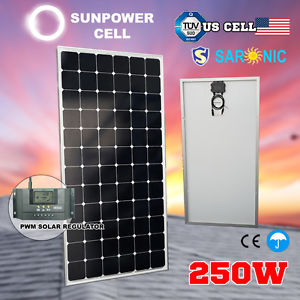 12V 250W SOLAR PANEL GENERATOR POWER MONO CARAVAN CAMPING BATTERY CHARGING KIT
