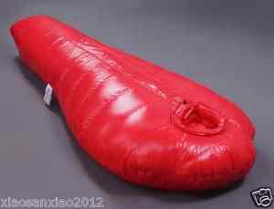 Glanznylon 1500g 95% Gänsedaunen-Füllung Daunenschlafsack Schlafsäcke wet-look