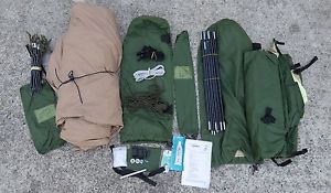 USMC 2 Man Tactical Combat Tent & Rain Fly & Repair Kit & Poles Eureka OD Green