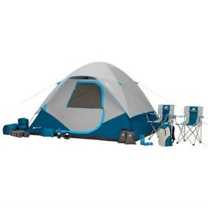 Ozark Trail 28-Piece Premium Camping Tent Sleeps 6 Chair Sleeping Bag Combo Set