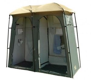 NEW OUTDOOR CONNECTION DOUBLE OUTHOUSE TOILET SHOWER TENT POLYESTER MESH CAMPING