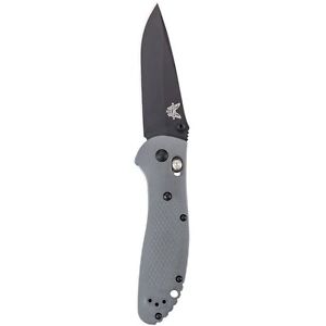 New Benchmade Black Drop Point Plain Blade, Gray G10 Handles Knife BM-551BK-1