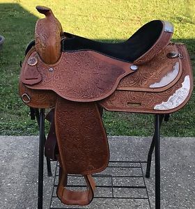 16 inch CIRCLE Y Silver show saddle