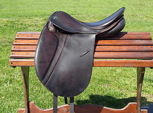 STUBBEN Tristan DL dressage saddle WOOL 18" 17.5", 29 tree DARK BROWN