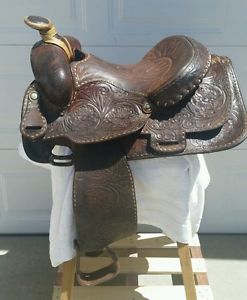 Beautifully Tooled "Billy Joe Rogers" #450 BS 15" Western Saddle~Good Condition