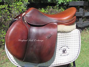 18" LUC CHILDERIC French close contact jumping saddle 4A long/ forward flaps