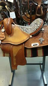 15" Handmade Shanes H/V Hair on Zebra Barrel Saddle!