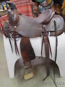 Dish Jenkins & Sons of ID Ranch Roping Saddle Hand Made 15 1/2" Used