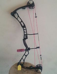 50# Elite Spirit 26.5" Ninja Black Strung in Pink & Purple RH Compound Bow