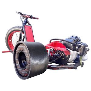 Red 49cc Gas ScooterX Mini Drifte Drift Trike Go Kart 30 mph 2 Stroke Big Wheel