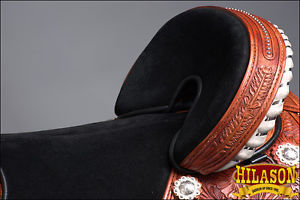 T01ZM-A CLASSIC HILASON TREELESS WESTERN TRAIL BARREL RACING LEATHER SADDLE 17"