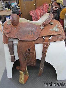 Martin USTRC Roping Saddle 15" Fancy Model Spots & Adjustable Rigging Used