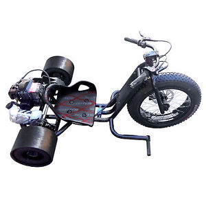 FAST 49cc 25mph Black ScooterX Drifting Big 3 Wheel Gas Powered Mini Drift Trike
