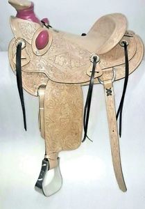 16"western tack trail pleasure wade cowboy rodeo horse premium leather saddle