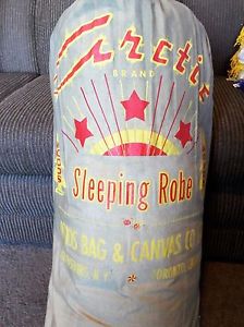 Vintage WOODS Artic 3 star Grey Duck down Sleeping Robe complete & clean