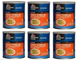6 Cans Mountain House Freeze Dried Food TURKEY TETRAZZINI in # 10 Cans  NEW!