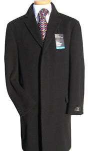 NUOVO da uomo nero lana cashmere Cappotto Inverno, stile Giacca Cappotti