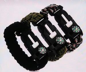 Wholesale 100 Random Color Outdoor Paracord Survival Bracelet