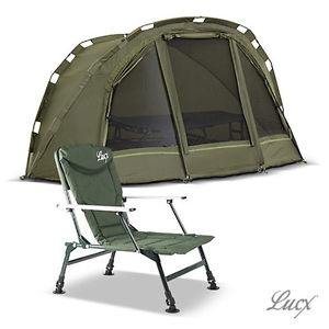 pack économique Lucx Bivvy 1 2 2 personnes Tente de pêche+Chaise carpe
