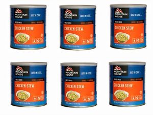 CHICKEN STEW POTATOES CARROTS  Mountain House Free Dried Food  6 Cans - New