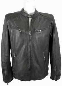 Jilani Uomo Giacca In Vera Pelle Vera Pelle Agnello nappa grigio nuovo 7453