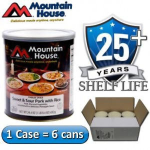 6 #10 Cans Case - Mountain House Sweet & Sour Pork with Rice - Freeze Dried Food