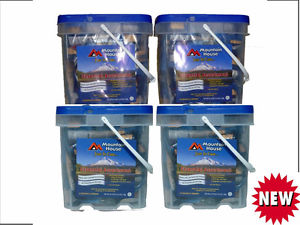 4 - Mountain House Essential Assortment Buckets - 128 Servings Freeze Dried Food