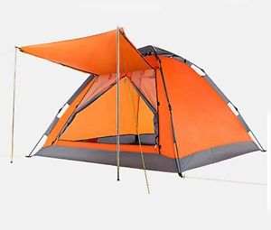 Orange 3-4 Persons POP UP 1'S Outdoor Waterproof Beach Camping Hiking Tent #